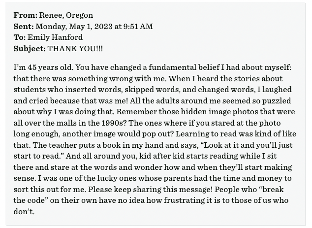 One of the most moving and significant elements in the reaction we got to Sold a Story was people who struggled to learn to read and assumed they had a learning disability. But now they are wondering - was it just that I wasn't taught HOW to read?
apmreports.org/story/2023/05/…