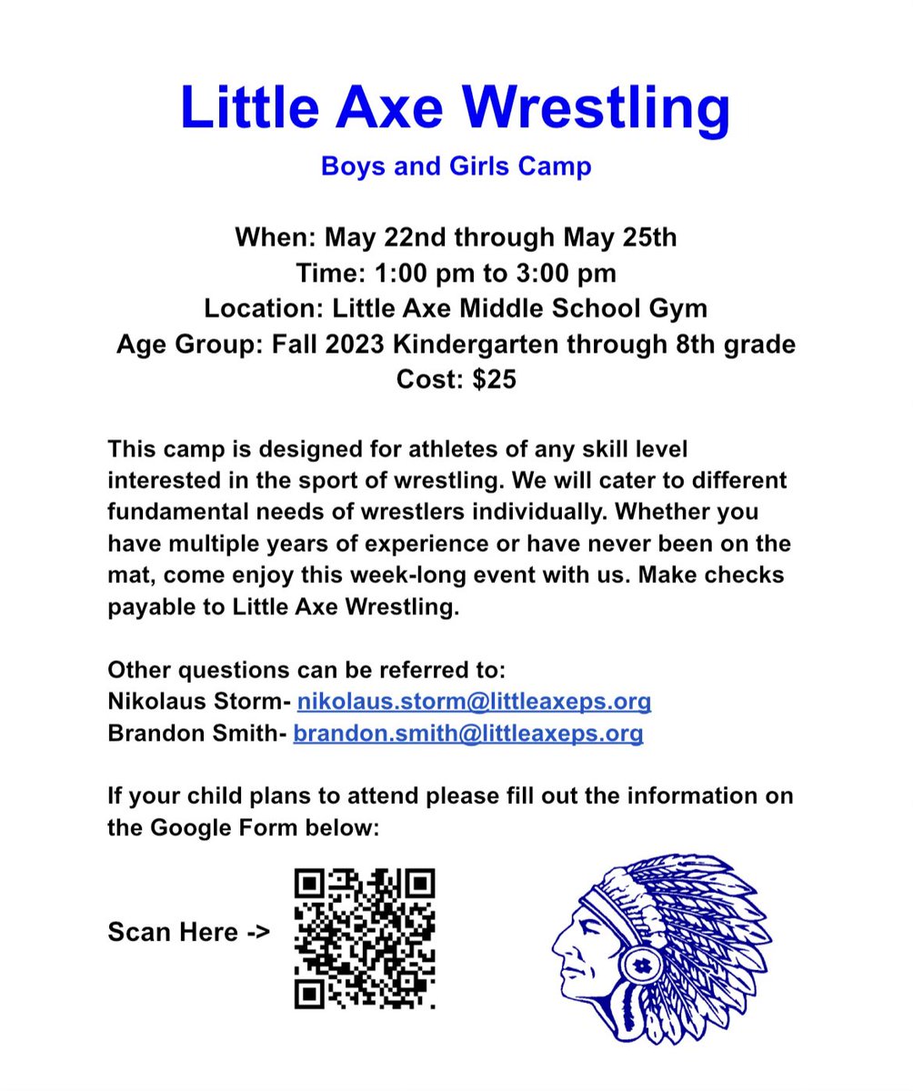 Remember! 

Little Kids Camp starts tomorrow!