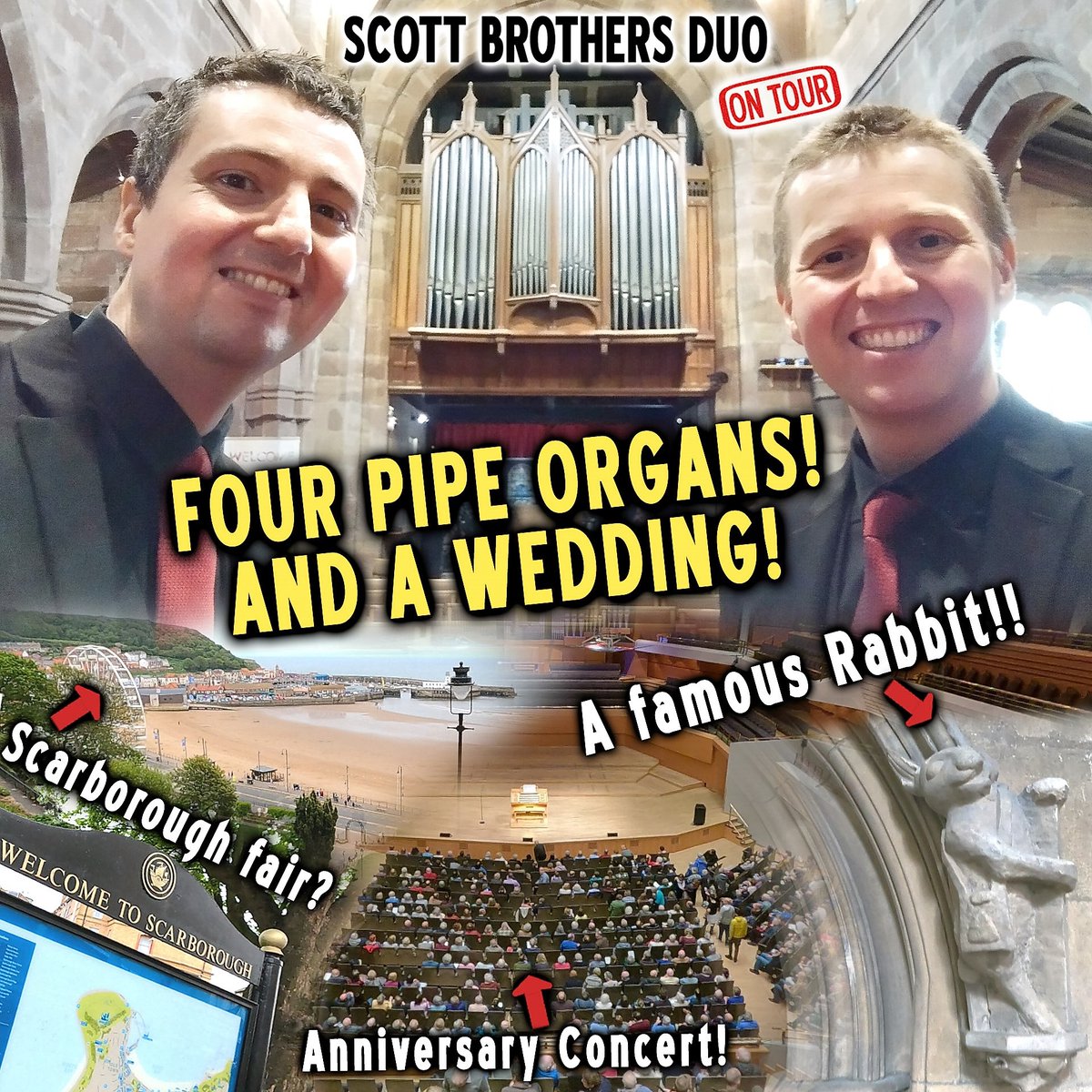 ScottBrosDuo's tweet image. We hope you enjoy our latest Musical Travel Vlog! We perform in Beverley, New Mills @SpringBankArts ,  @BridgewaterHall ,Grappenhall, Almondbury and Scarborough @queenstmethodst including a famous White rabbit and cat, and a wedding!!! Watch it here: youtu.be/JVaWIxEHeW0
