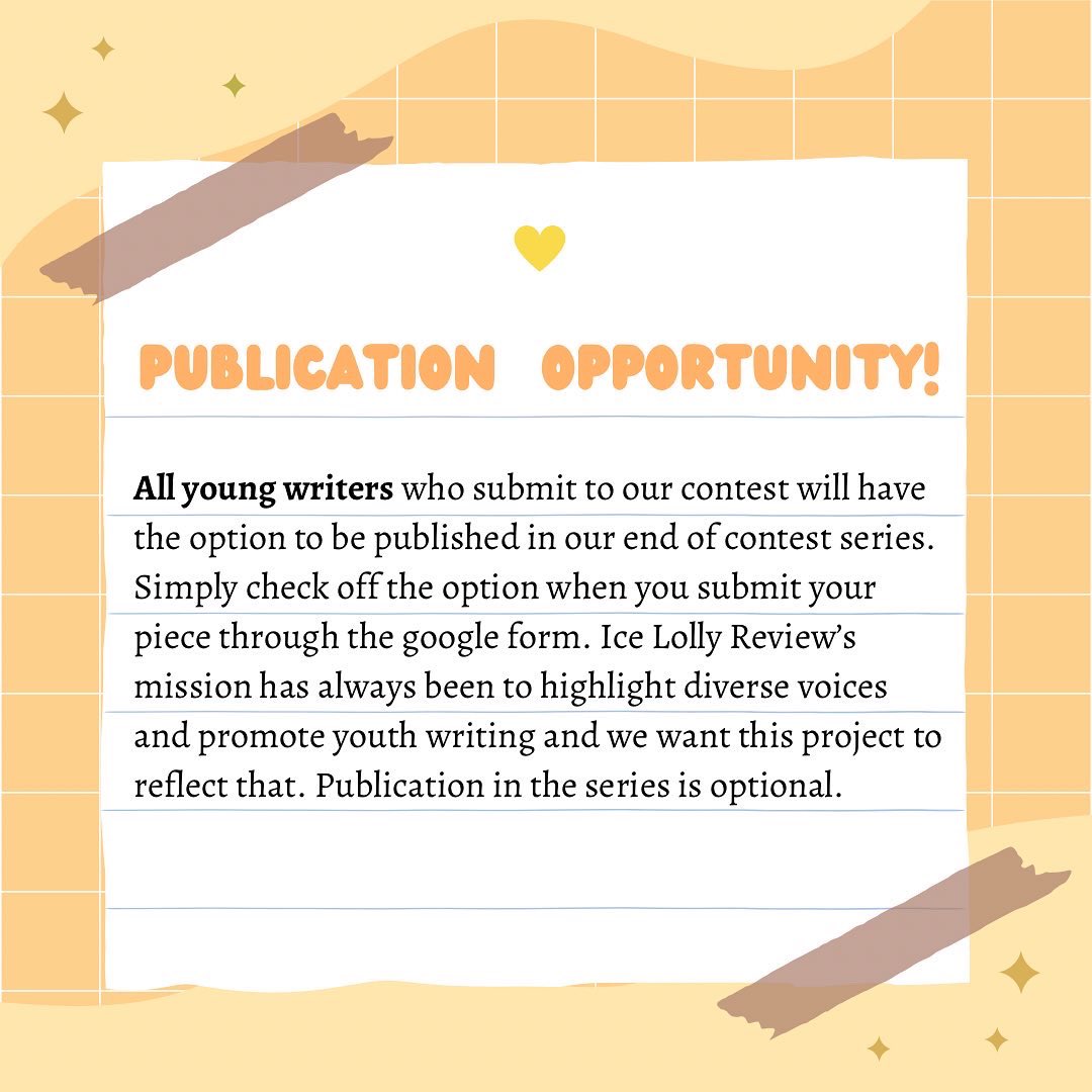 WRITING CONTEST SUBS OPEN Ice Lolly Review tweet media