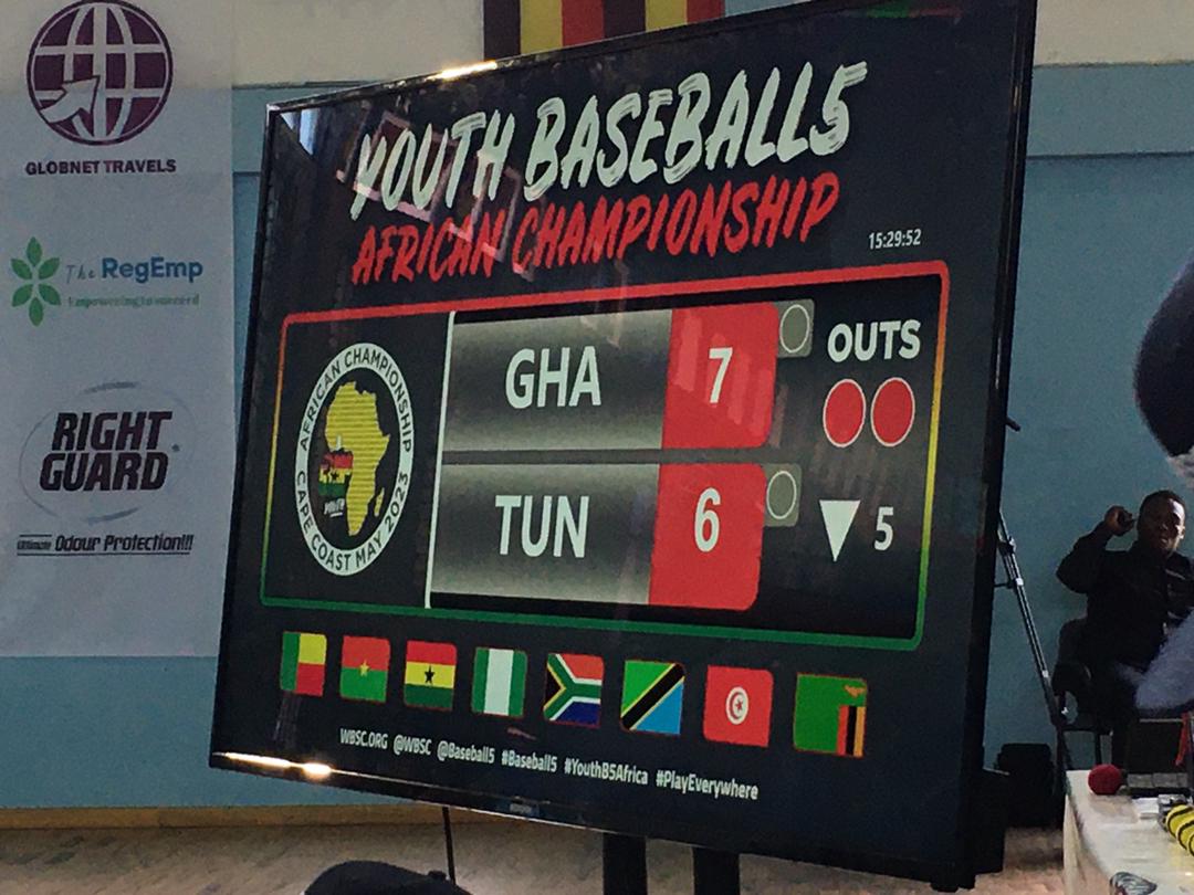 Final Match

Youth Baseball5 African championship baseball ⚾ongoing at UCC,Old Site

1st Half Ends
Ghana 🇬🇭 Vs Tunisia 🇹🇳
Gha 7:6 Tun

Watch below 👇👇👇👇
youtube.com/live/1GrdjhYyr…

@gbsf_gh @CitizenKweku
@WBSC @Baseball5 @WBSCPresident

#playeverywhere #baseball5 #YouthB5Africa