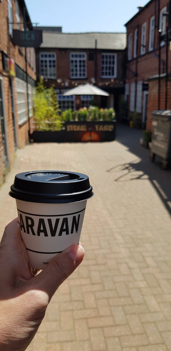 Thanks @SteamYard for a lovely #flatwhite Great to see @CaravanRoastery so far north! #sheffield