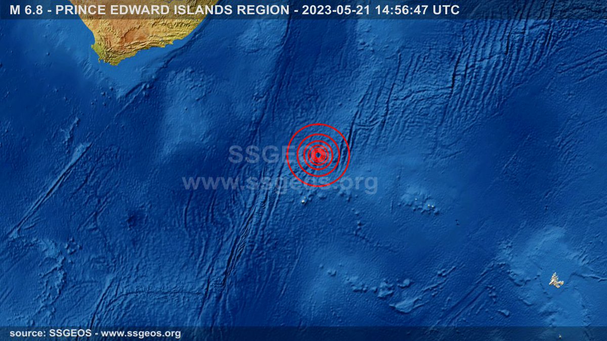 #earthquake M 6.8 - PRINCE EDWARD ISLANDS REGION - 2023-05-21 14:56:47 UTC