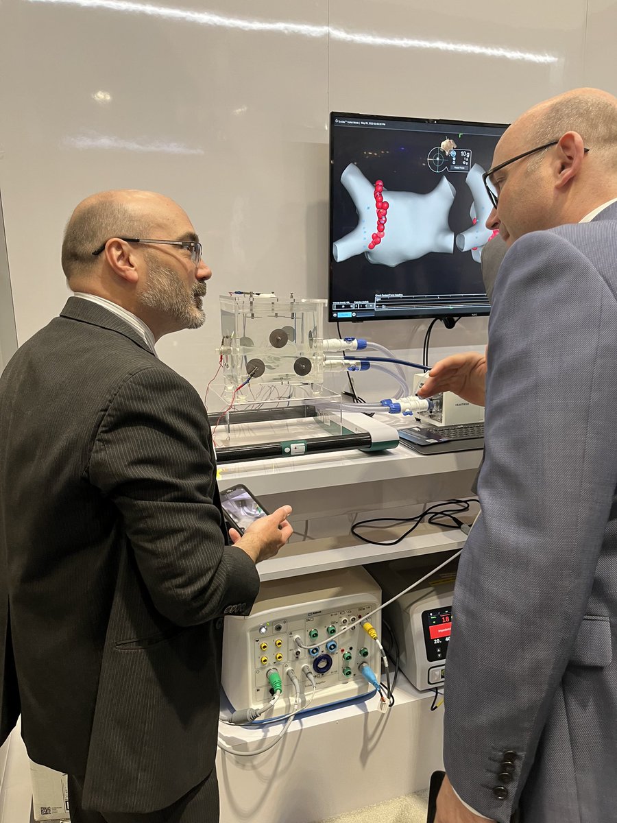 Talk2Shell's tweet image. Dr. Christopher Piorkowski, chief medical officer of electrophysiology @AbbottCardio, had no shortage of tech to show reporters at the #HRS2023 booth. I’m interested to see which products make it in the @CardioBusiness story! 👀