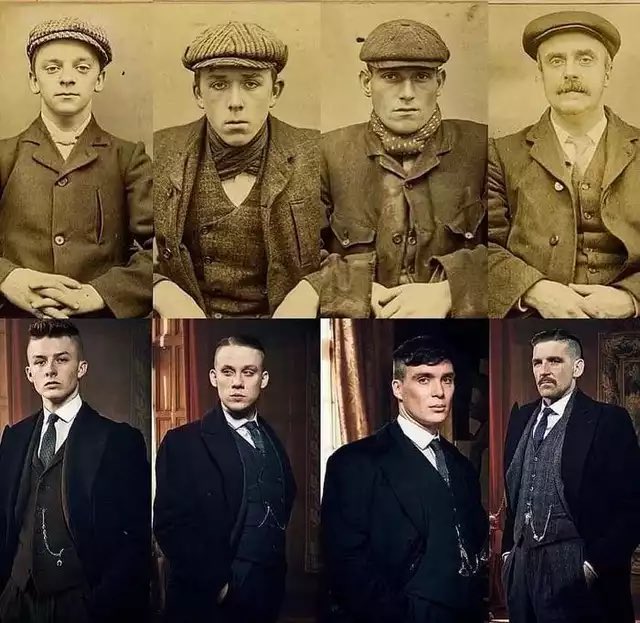 The real-life Peaky Blinders, 1910

The Peaky Blinders, an infamous street gang that operated in Birmingham, England, between the 1890s and 1920s, consisted of men from lower social classes who climbed the ranks of the gang hierarchy through fighting, gambling, evading the law,