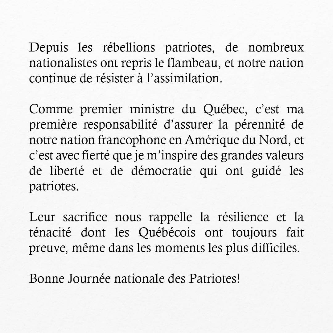 Bonne Journée nationale des Patriotes tout le monde!