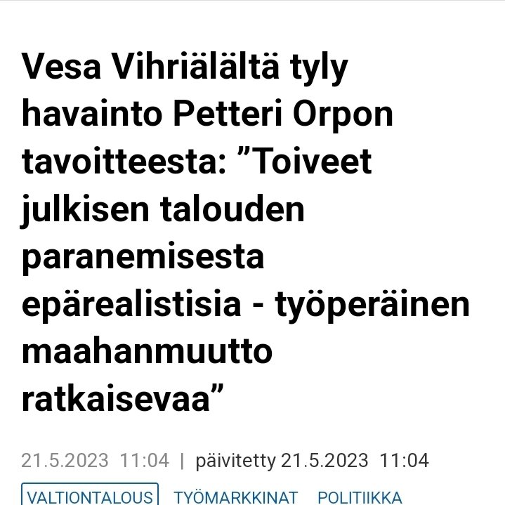 #Hallitusneuvottelut #orpo #kokoomus #persut #purra #rkp

uusisuomi.fi/uutiset/vesa-v…