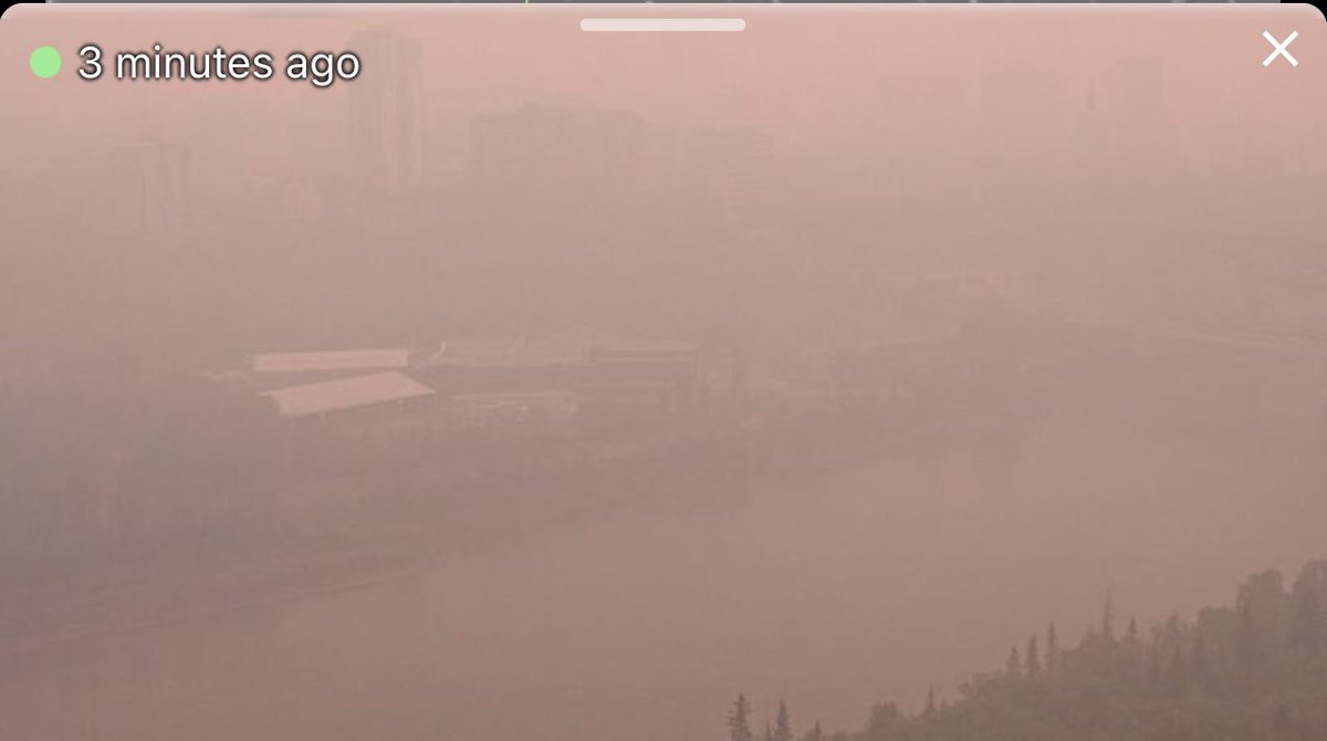 Webcam looking at Downtown Edmonton this morning it’s nasty #abstorm #abfire