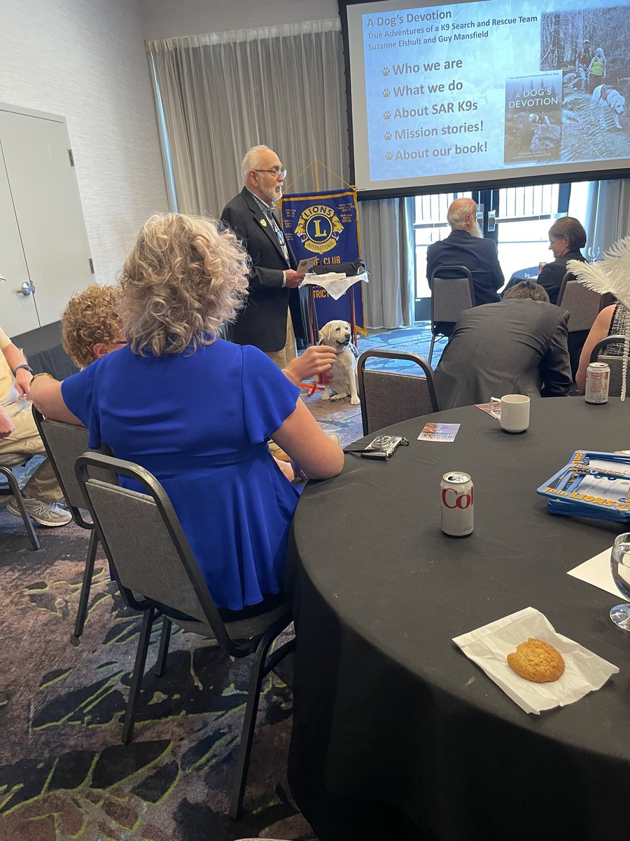 selshult's tweet photo. Thank you Lions Club for inviting us to come share our search and rescue K9 stories at your convention. Keb enjoyed every single moment of giving and getting love. We received many more invitations. #LionsClubInternational #lionsclub #adogsdevotion #hrddogs #herodog https://t.co/feh5jLe72u