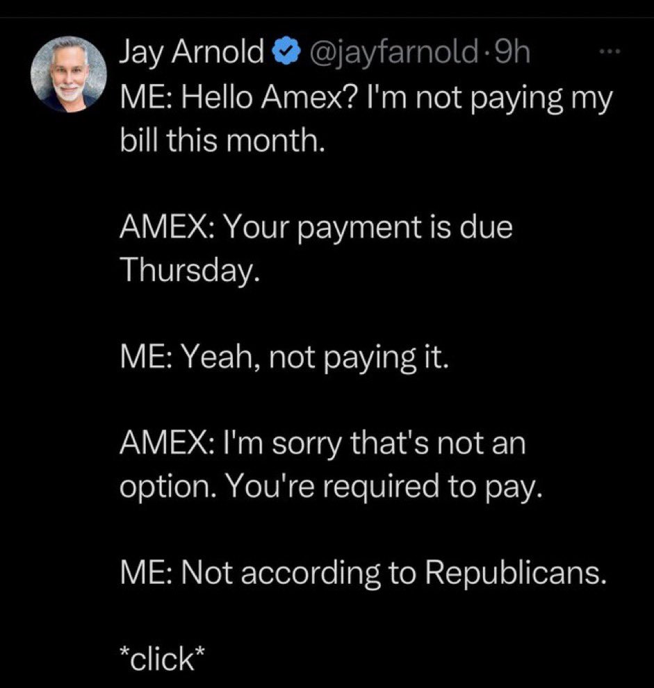 #DebtCeilingCrisis is brought to you by the MAGA Republican extremists.
