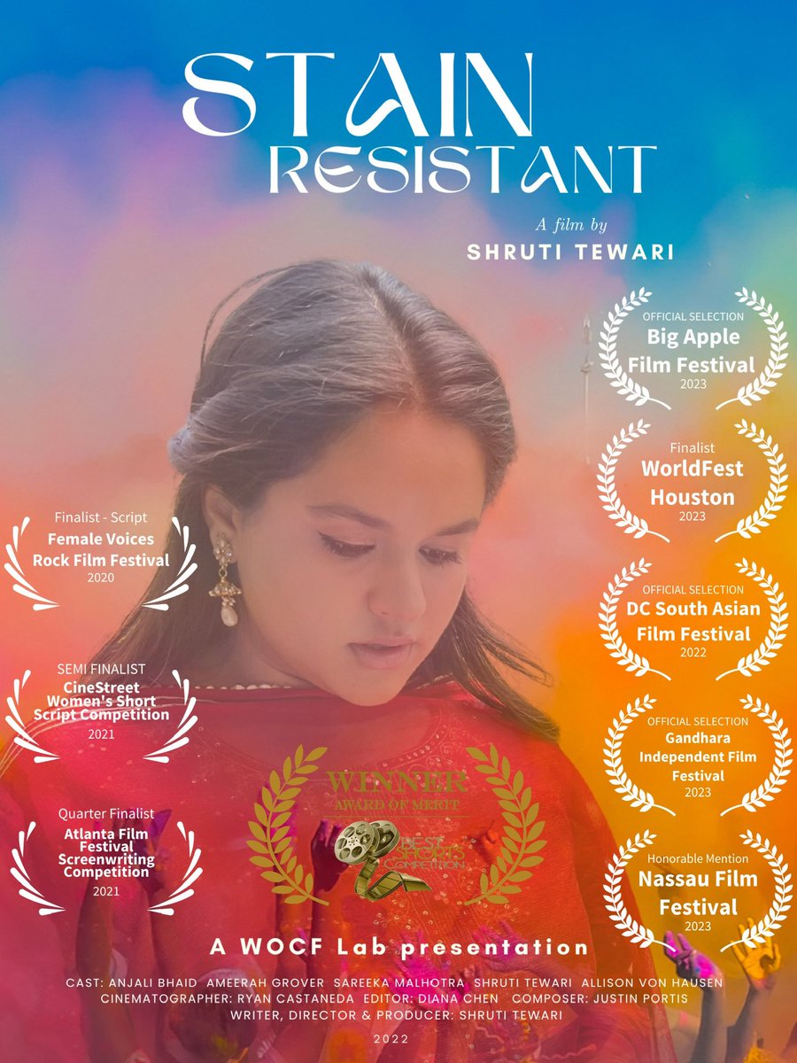 NYC screening of a female-forward short film about Indian Americans, “Stain Resistant,” on Tuesday at 3:30pm <a href="/BigAppleFilm/">BigAppleFilmFestival</a> #AAPIHeritageMonth #bipoc #femalefilmmaker #womentalking #shortfilm #MentalHealthAwarenessMonth 

2023bigapplefilmfestival.eventive.org/films/6455de5b…