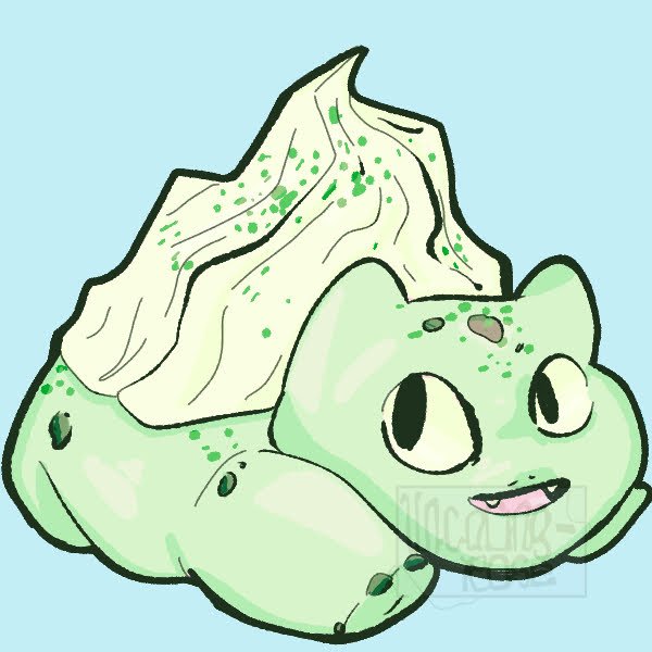 UncaringRose77's tweet photo. Redraw of meringue bulba boi!! #pokemon #pokemonfanart #fanart #bulbasaur #foodart #food #myart #cute #csp #CLIPSTUDIOPAINT #charmdesigns https://t.co/tpjoiqhZTU