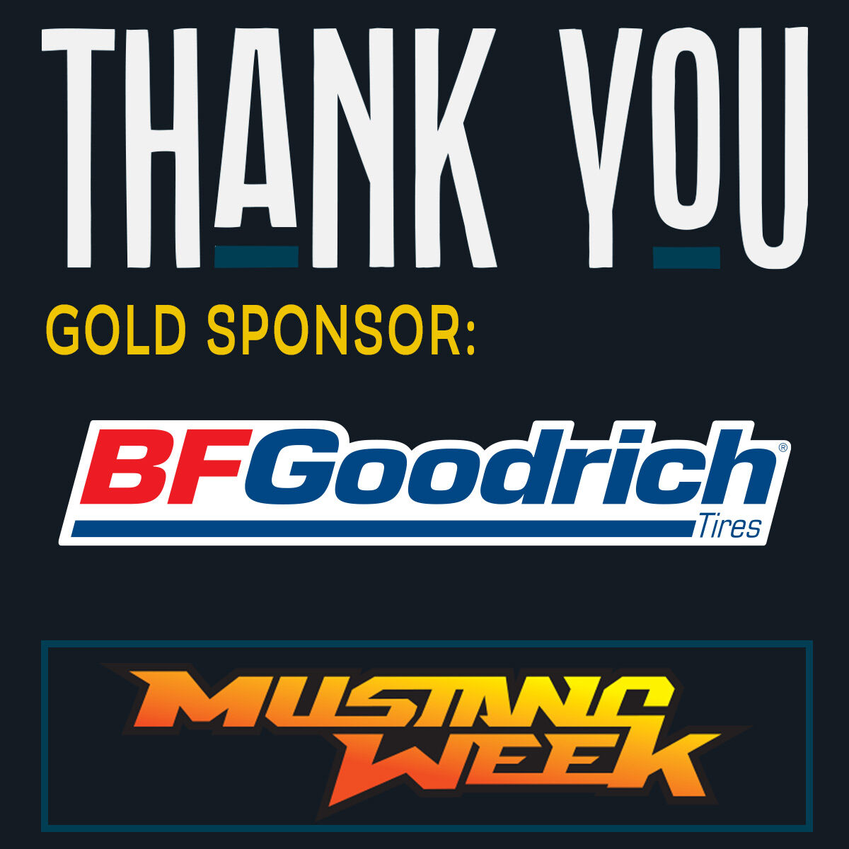 MBMustangWeek's tweet photo. A big thank you to @BFGoodrichTires for supporting Mustang Week and helping to create a truly unforgettable experience.🙌 

#mustangweek #powerautomedia #bfgoodrich #fordmustang #mustang #mustangtires https://t.co/bBoCq7bfc1