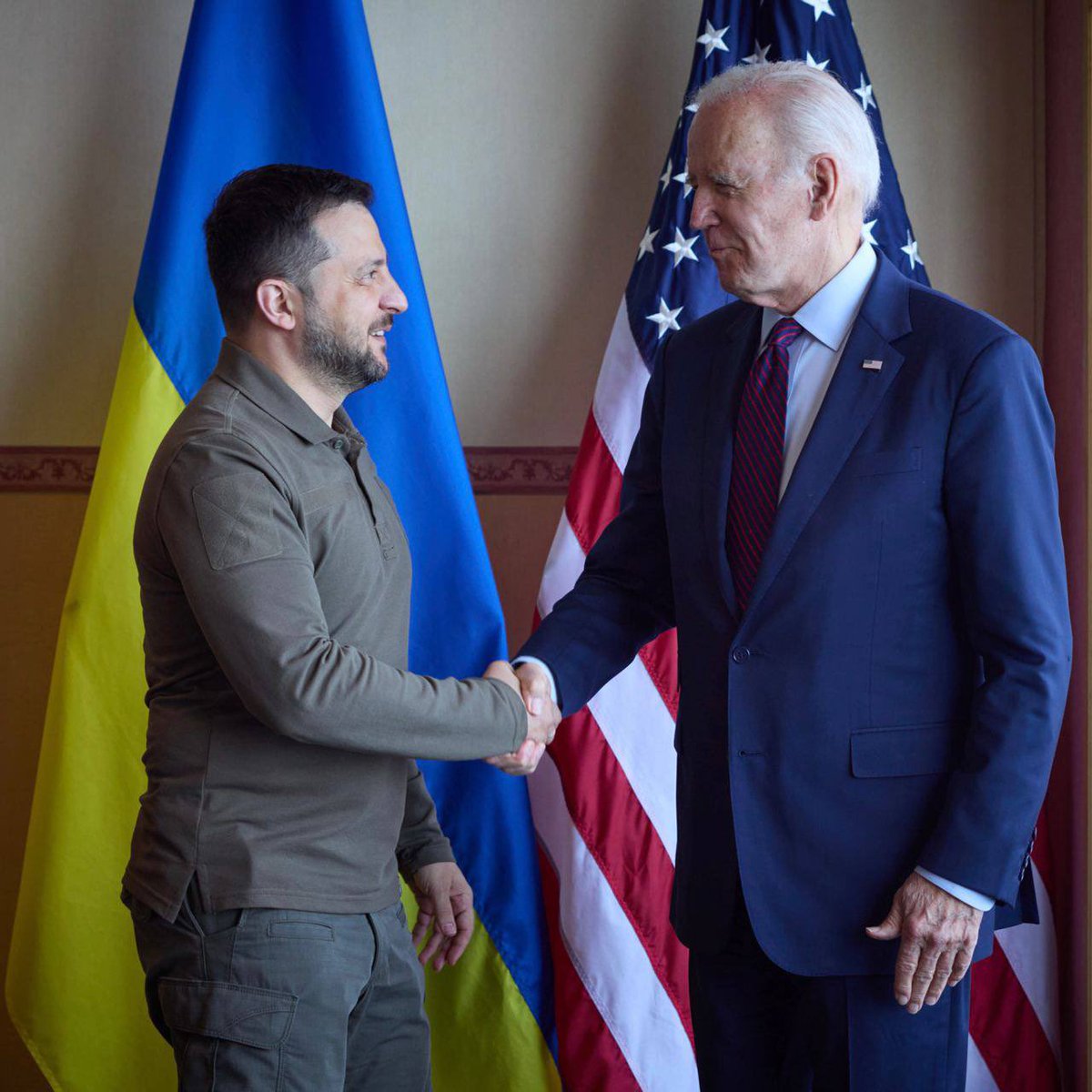 President Biden and President Zelensky at G7. Drop a ❤️ and retweet if you support these two great leaders!