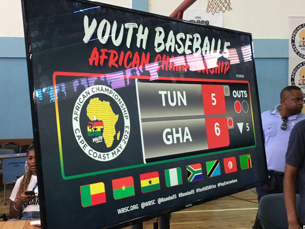 Final Match

Youth Baseball5 African championship baseball ⚾ongoing at UCC,Old Site

2nd
Ghana 🇬🇭 Vs Tunisia 🇹🇳
Gha 6:5 Tun
Ghana wins

Watch below 👇👇👇👇
youtube.com/live/1GrdjhYyr…

@gbsf_gh @CitizenKweku
@WBSC @Baseball5 @WBSCPresident

#playeverywhere #YouthB5Africa #Capecoast