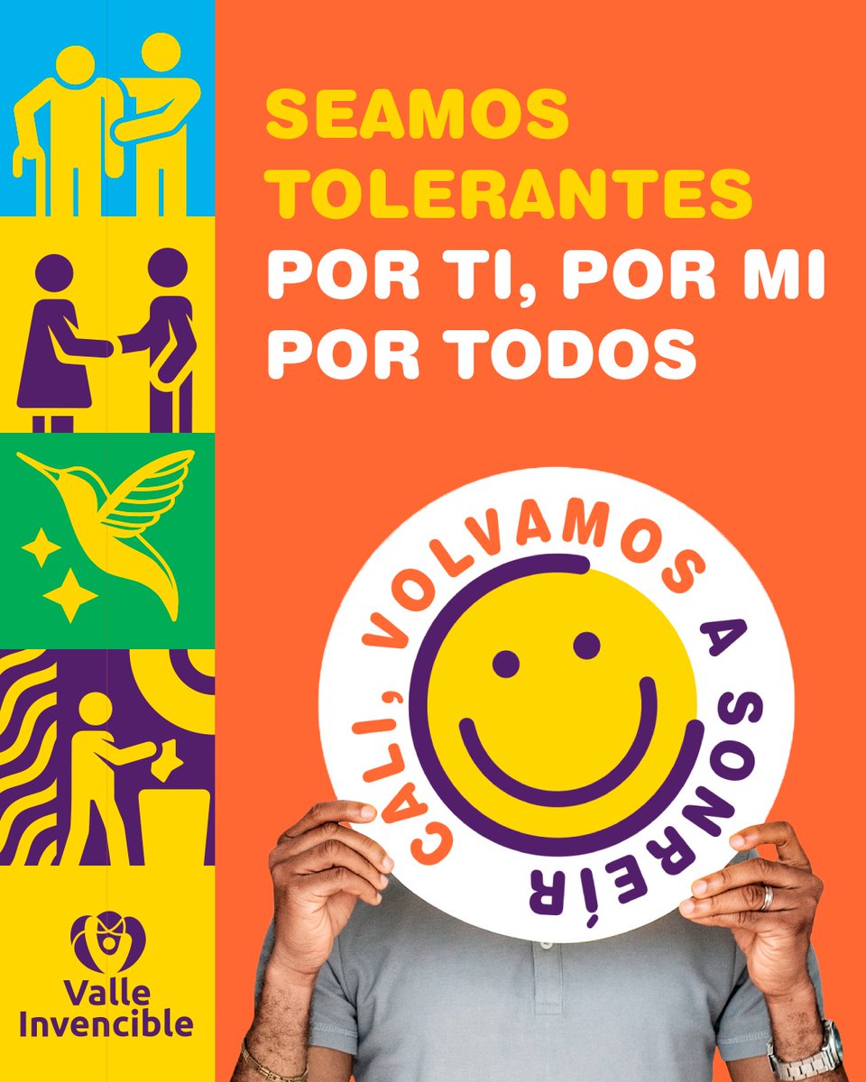 Habitantes de Cali, hagamos juntos de esta ciudad un lugar cívico, atractivo y ejemplar.

Súmate también a la iniciativa de la Gobernación del Valle del Cauca, pensada en la capital del departamento. Todos juntos podemos lograr que en 'Cali, Volvamos a Sonreír'🤗😊🙌