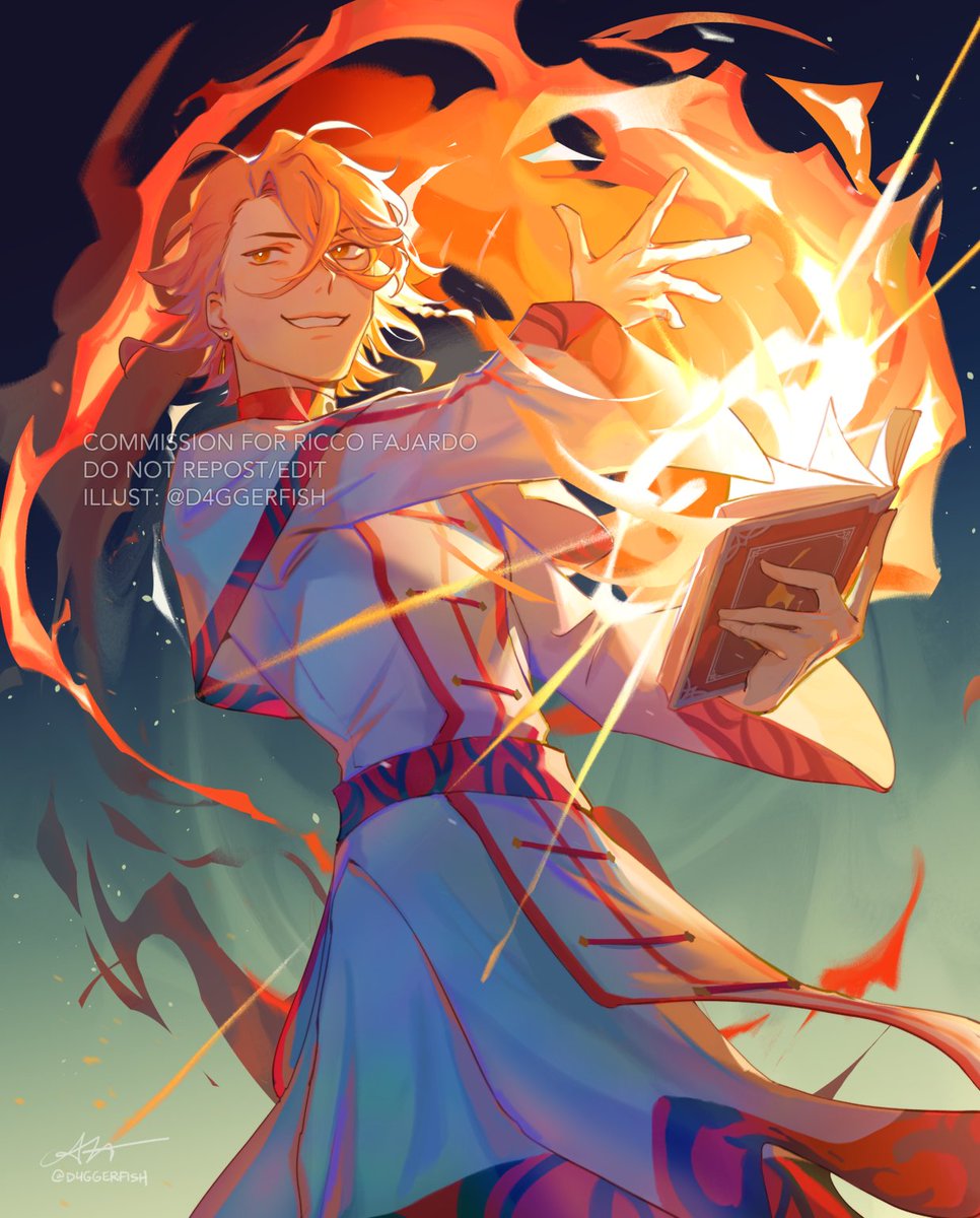 1boy male focus book solo holding fire holding book  illustration images