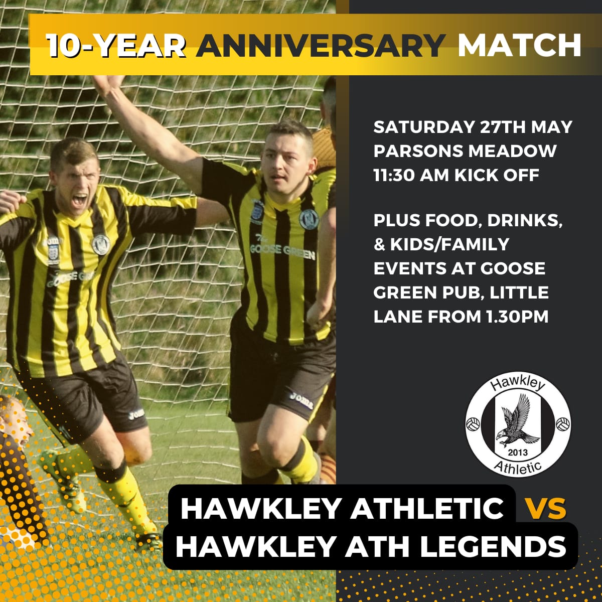 Following on from what has been a memorable week after our Remembrance Cup win, all eyes are now focused on our Legends game next Saturday as the old Hawkley Ath take on the current Hawley Ath!