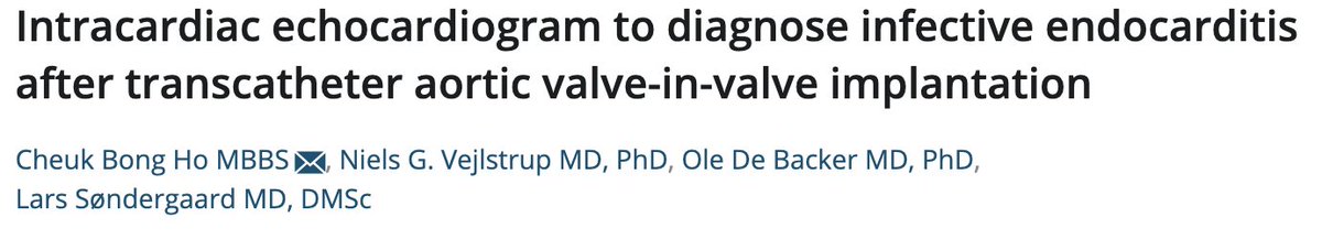 Are you performing intracardiac echocardiogram (#ICE) for diagnosing #IE in patients with prosthetic valves?  
Go read this newly published #CaseReport by the @HeartCopenhagen, @Rigshospitalet on the advantages of #ICE in these specific patients! #RigsHeart #ValveinValve