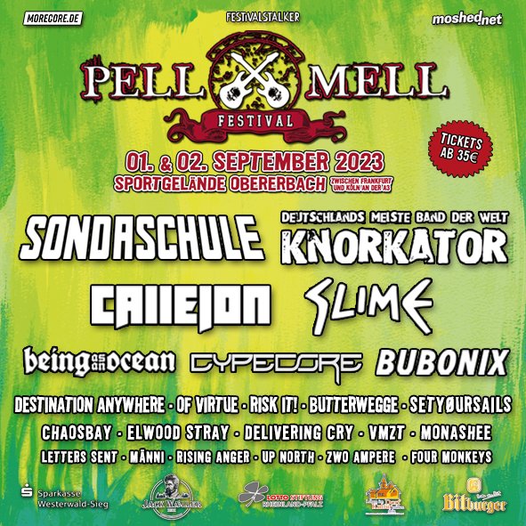 OFVIRTUE's tweet photo. 🇩🇪 Obererbach, Germany 🇩🇪

We're wrapping up our festival summer this year with the one and only Pell-Mell Festival!

Catch us there on September 1st w/ @SONDASCHULE @beingasanocean @Cypecore plenty other awesome artists! Ticket link below ...

🎟️ https://t.co/FbYXe22HHp https://t.co/LTxHjKkm8q