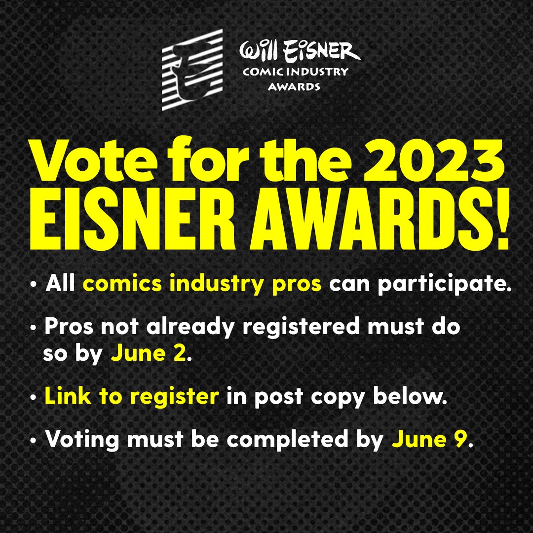 Rock the #EisnerAwards Vote! 

*Also, a friendly reminder that @Fanbase_Press' @ripplefxcomic is a nominee in the 'Best Digital Comic' category! #Comics #CelebratingFandoms #CreatingFandoms #ComicBooks  
form.jotform.com/230927489799177