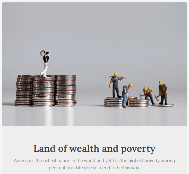 America has the highest GDP in the world. 

And America has the highest poverty rate among peer nations.

 38 million Americans live in poverty.

Because for every $10,000 a worker earns, a CEO makes $4 million.

America has a wealth distribution problem.

pragmatichumanist.substack.com/p/land-of-weal…