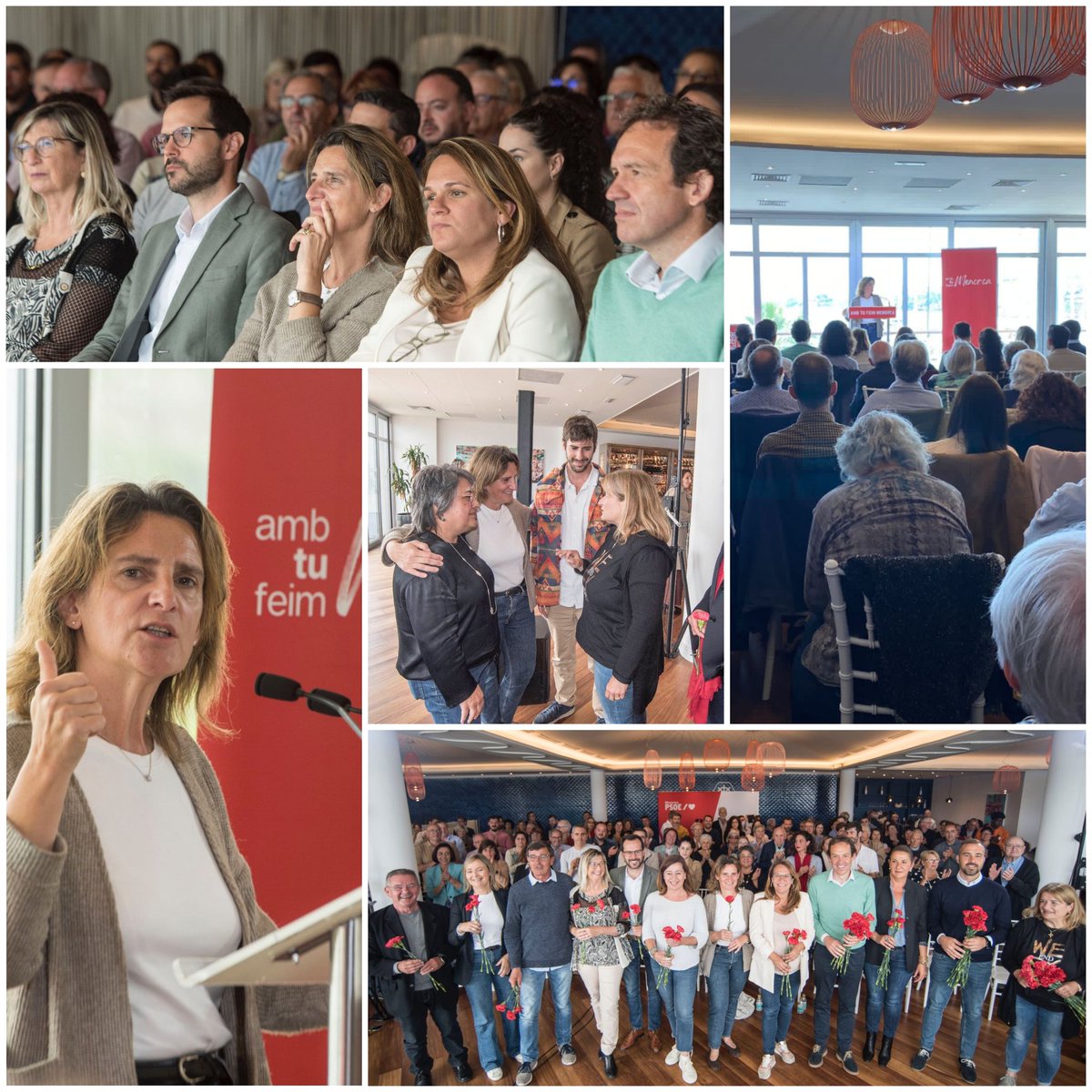 Da gusto disfrutar y aprender con los compañeros del @psoemenorca. Frente al beneficio para unos pocos, compromiso con el progreso de todos! Futuro o pasado! Mucha emoción y alegría esta mañana en Maó, acompañando a nuestros candidatos 🌹#28M.