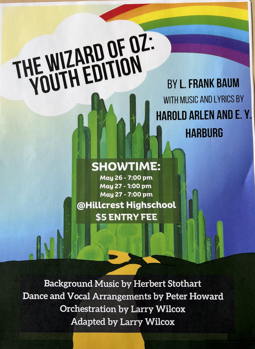 VMocdsb's tweet photo. Looking for something amazing to do next weekend? Come out and see VM’s production of The Wizard of Oz! Showtimes on May 26 & 27 and tickets are only $5. See you there!
#studentmusical
@OCDSB https://t.co/sot6o9lP6N