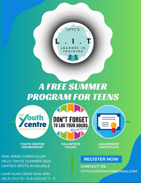 CarletonPlaceYC's tweet image. Introducing the L.I.T (Leaders in Training) Program! A free, structured program made by experienced youth workers, camp counselors, and aspiring teachers. *AGES 13-18. WEEK LONG CIRRICULUM. OFFERED WEEKS OF JUL 10 - 14 AND AUG 7 - 11.* INTEREST FORM:  bit.ly/45akDPV