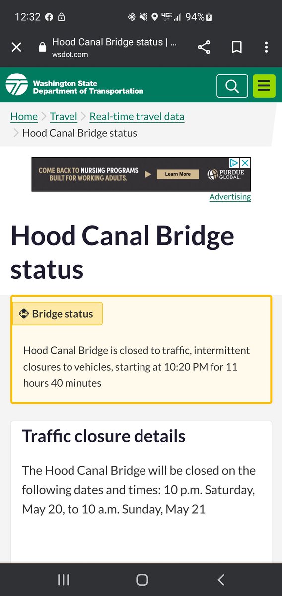 davemempa's tweet photo. @wsdot_tacoma Please make sure your bridge status page is accurate, this was at 12:30 am showing intermittent closures only. I got to Sequim at 3:30 am. https://t.co/Jc0GHNBdKd