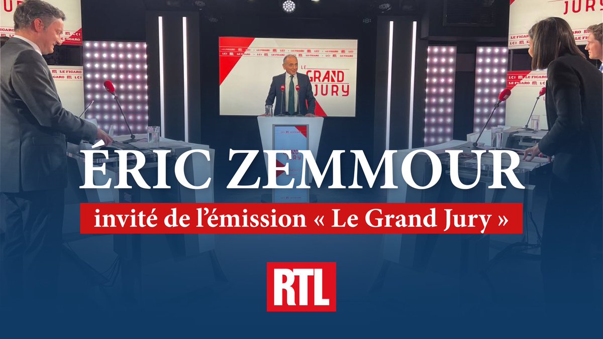 GenerationZ_86's tweet photo. ZemmourEric: 📺 Depuis 30 ans, les Français subissent un djihad du quotidien.

J’étais l’invité du Grand Jury de RTL. Regardez mon entretien maintenant sur YouTube : https://t.co/lTsJ0vV7WW

#LeGrandJury https://t.co/mm7xi2WvNz
