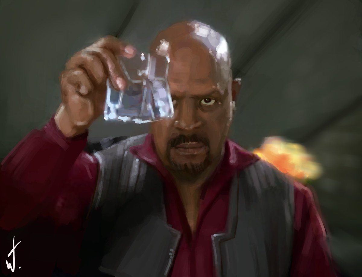 Almost at the end of my Deep Space Nine rewatch. Felt the urge to paint a tribute the phenomenal episode In the Pale Moonlight from season 6.  #StarTrek #CaptainSisko #AveryBrooks #Ds9 #InthePaleMoonlight