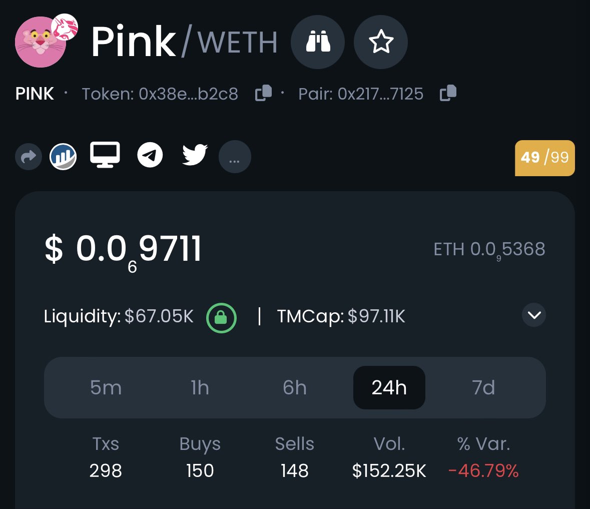 $PINK DexTools score increased to 49/99 🌸

✅ Contract Renounced
✅ LP Locked
✅ Healthy Contract
✅ Fair Token Pre-Sale

🔸BIG ANNOUNCEMENT COMING🔸
