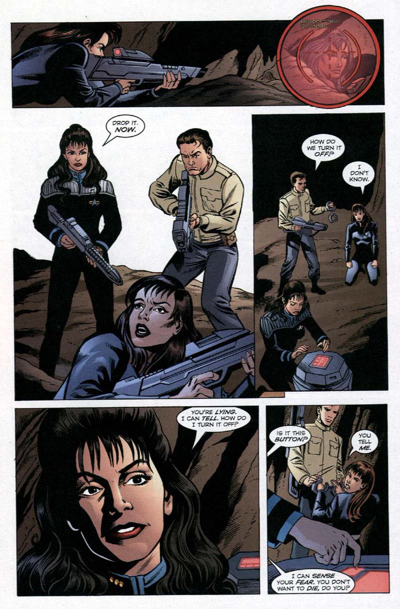 TrekComicsClub's tweet photo. In #DividedWeFall we see the female characters front &amp; centre with Crusher, Troi &amp; Ezri shouldering the main emotional beats as well as the bulk of action

Is this something you would like to have seen more of in the various 90’s Trek shows? 

@DavidAlanMack https://t.co/sN1CSfQ5JP