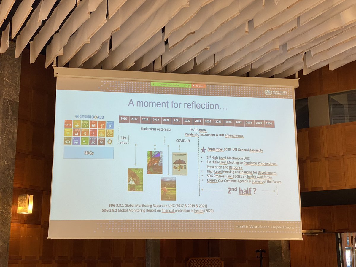 smkaty's tweet photo. “For the first time we have seen decrease in life expectancy… Access in healthcare is going backwards” Dr. Jim Campbell Director of Health Workforce @who on progress of SDGs halfway to 2030. #WHO76 @theG4Alliance https://t.co/JCYMbWoBB5