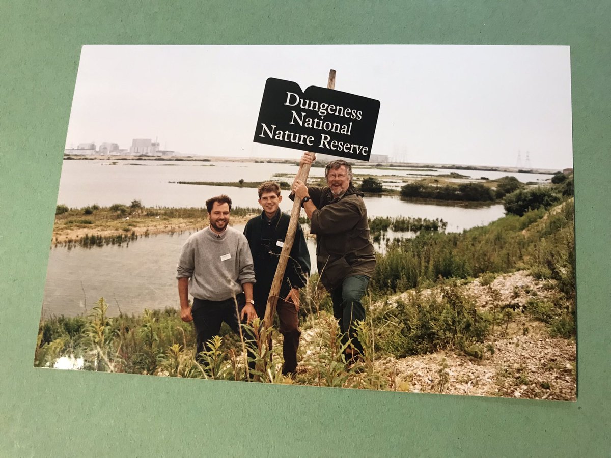A guided walk for a group on Dungeness NNR, Kent today

Also it is 25 years since Dungeness was designated a National Nature Reserve
Against my better judgement - here is a young me in the middle with Bill Oddie 😬

#NNRWeek2023
#NationalNatureReserves
#NNRweek

@NaturalEngland