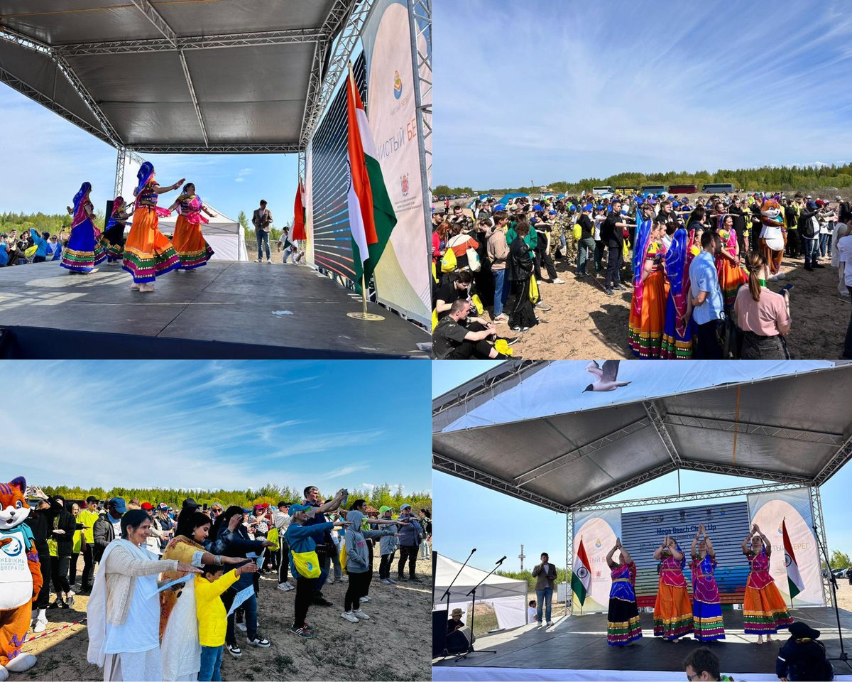 @indianconsspb alongwith local authorities organised Mega Beach Cleaning event @ Kronstadt Island. Nature lover & Diaspora participated in the event which dazzles with Cultural Performance & Yoga.
@MEAIndia
@moefcc
@IndEmbMoscow 
@gaurav3730
#G20BeachCleanUp 
 #SaveOurBeaches