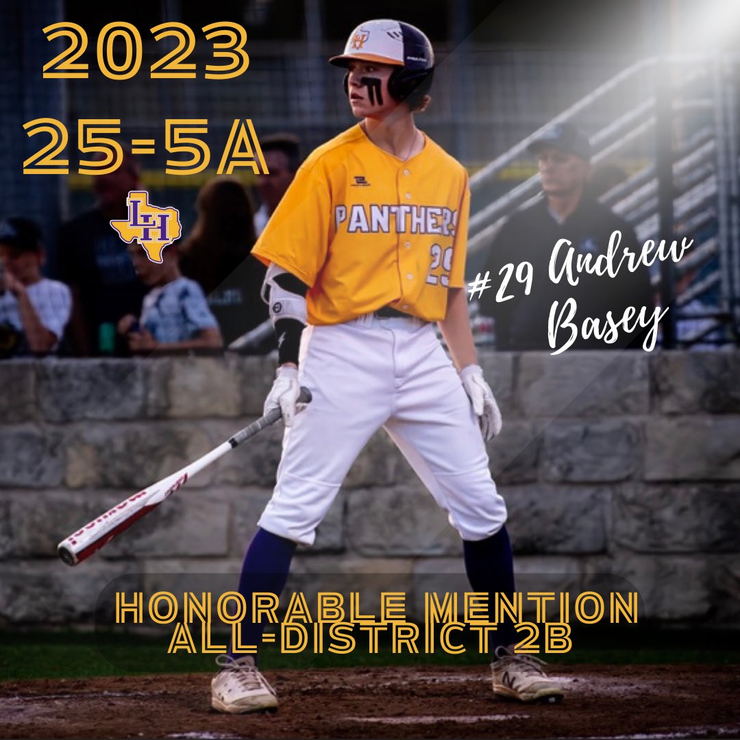 Coach Creek, M. Ed. (@coachcreek10) on Twitter photo Huge congrats to <a href="/AndrewwB32/">Andrew Basey</a> for being voted a 2023 25-5A Honorable Mention All-District 2nd Baseman. Great season for this young man and I can’t wait to run it back with him. Great job Andrew!
<a href="/LibertyHillBB/">LibertyHillBaseball</a> @AthleticsLhisd
#WinTheDay Huge congrats to <a href="/AndrewwB32/">Andrew Basey</a> for being voted a 2023 25-5A Honorable Mention All-District 2nd Baseman. Great season for this young man and I can’t wait to run it back with him. Great job Andrew!
<a href="/LibertyHillBB/">LibertyHillBaseball</a> @AthleticsLhisd
#WinTheDay