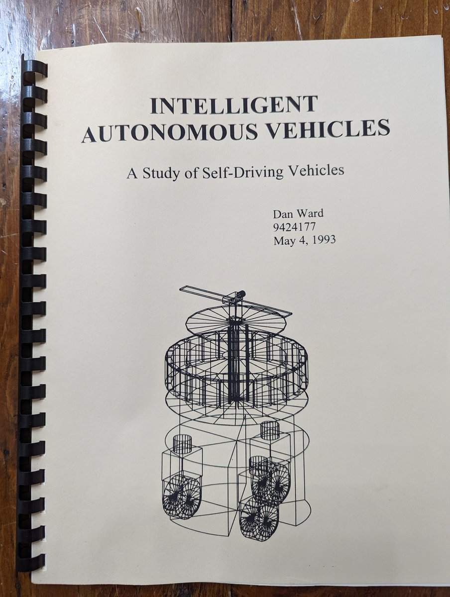 WardDanWard's tweet image. I've been into self-driving cars since college. Just found this yesterday - a paper I wrote for my junior year tech writing class. If you want a resource who is familiar with the state-of-the-art (um, circa 1993), you know where to find me.
