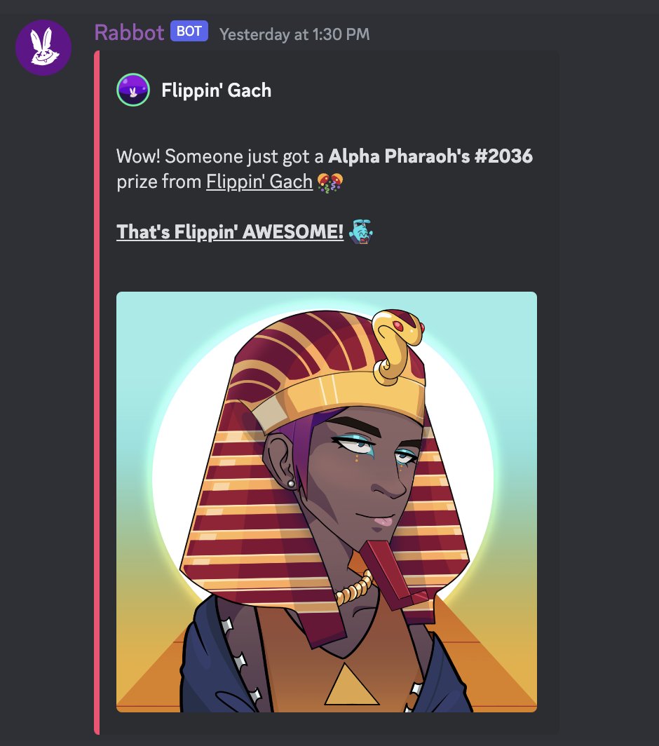 FlippinRabbits's tweet image. That&apos;s what you all have been waiting for!

A lucky rabbit has just won the latest JACKPOT prize (@AlphaPharaohs), and now we&apos;ve refilled the prize pool. 🎉

Check out our new additions:
@GhostKidDAO
@DegenTrashPanda
@WolfCapital_ 
+more

Discover more by clicking below. 👇