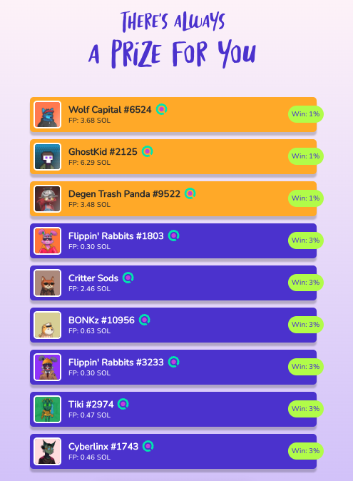 FlippinRabbits's tweet image. That&apos;s what you all have been waiting for!

A lucky rabbit has just won the latest JACKPOT prize (@AlphaPharaohs), and now we&apos;ve refilled the prize pool. 🎉

Check out our new additions:
@GhostKidDAO
@DegenTrashPanda
@WolfCapital_ 
+more

Discover more by clicking below. 👇