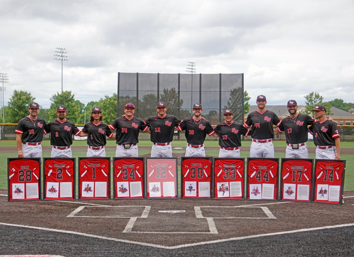 GWUBaseball's tweet photo. • SENIOR DAY • 

Thank you, seniors, for your hard-work, time, and dedication towards this program. We appreciate you and wish you blessings in the next chapter! ♥️ https://t.co/UBdR0BMCYU