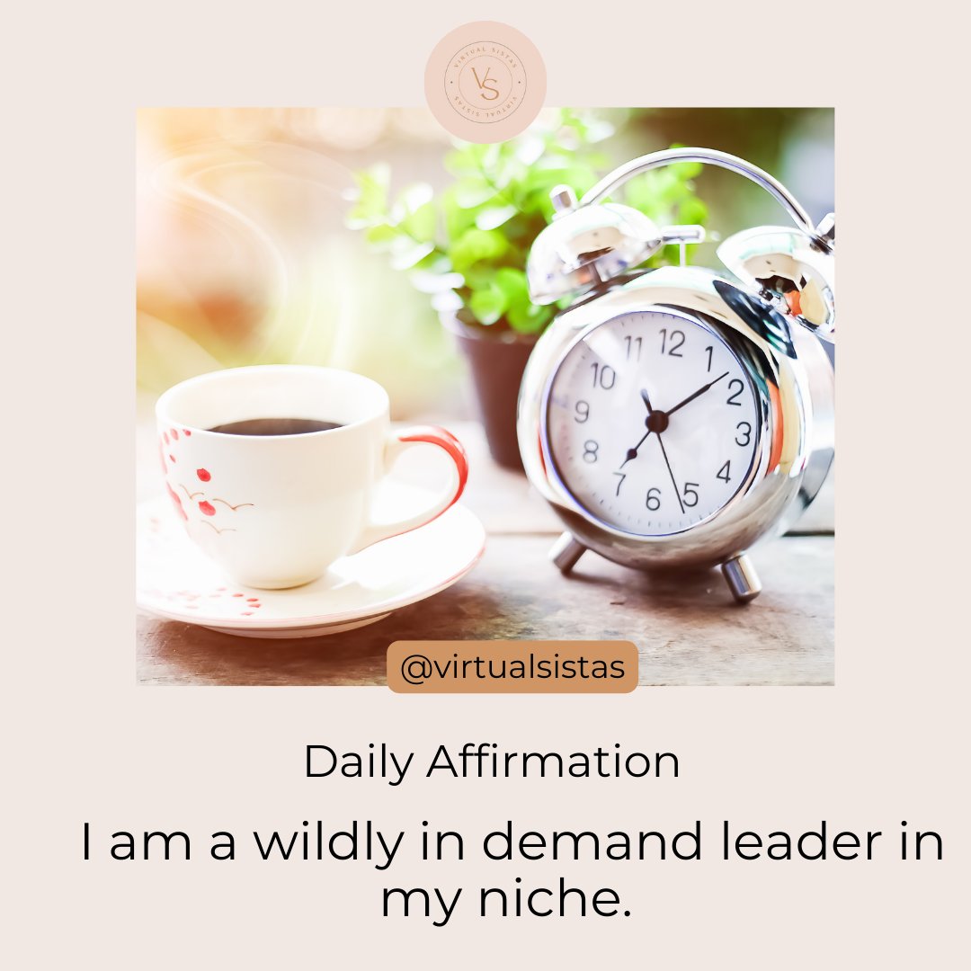 ✨Daily Affirmation✨
.
I am a wildly in demand leader in my niche. 
.
.
.
.
.
.
.
.
.
#virtualsistas #virtualassistant #virtualassistantservices #virtualassistantlife #workfromanywhere #workfromhomelife #vacoach #virtualassistantcoach #virtualassistantcoaching