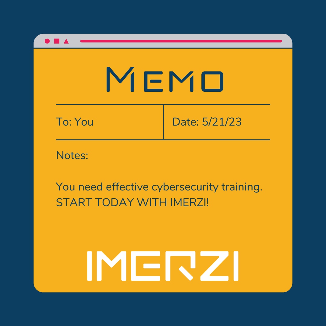 imerzicyber's tweet photo. Your daily memo from Imerzi... 
#Imerzi #ImerziCyber #ImerziKC #technologytraining #AdaptiveImmersivePersistent https://t.co/kAq6AqEaav