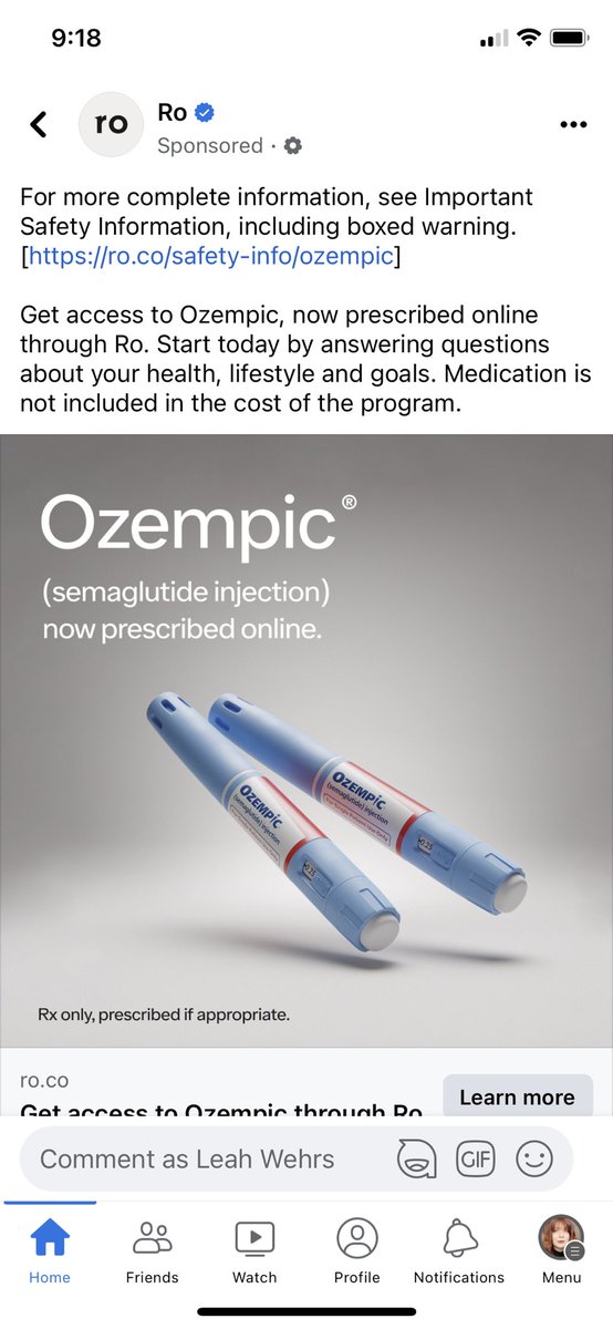 Why is this an AD? On my Facebook?? Big Pharma really pushing unhealthy behavior