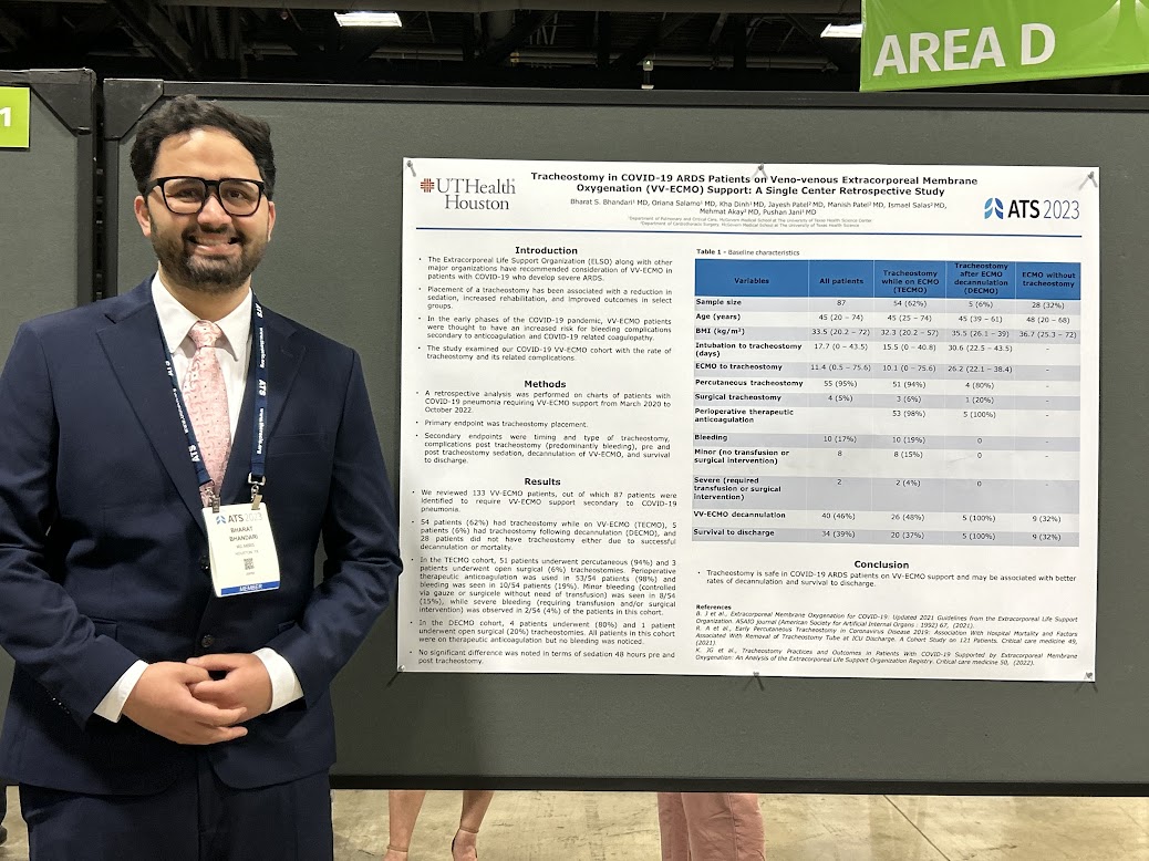 McGovernPulmCC's tweet photo. #ChiefFellow @sin_bharat , future #MDAPulmonary #IP fellow, presenting work on @memorialhermann #PercTrach #ECMO @orianasalamo Dr. Pushan Jani and brilliantly answering questions from his audience @McGovernMed @UTHealthHouston @AAB_IP @akkanti https://t.co/QQFOcOsMob