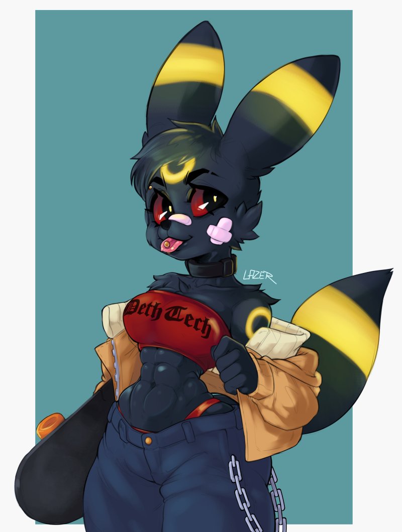 LazerCassette's tweet photo. Tomboy skater umbreon because.... uuuuuuuhhhhh https://t.co/vGjLwkmIVL