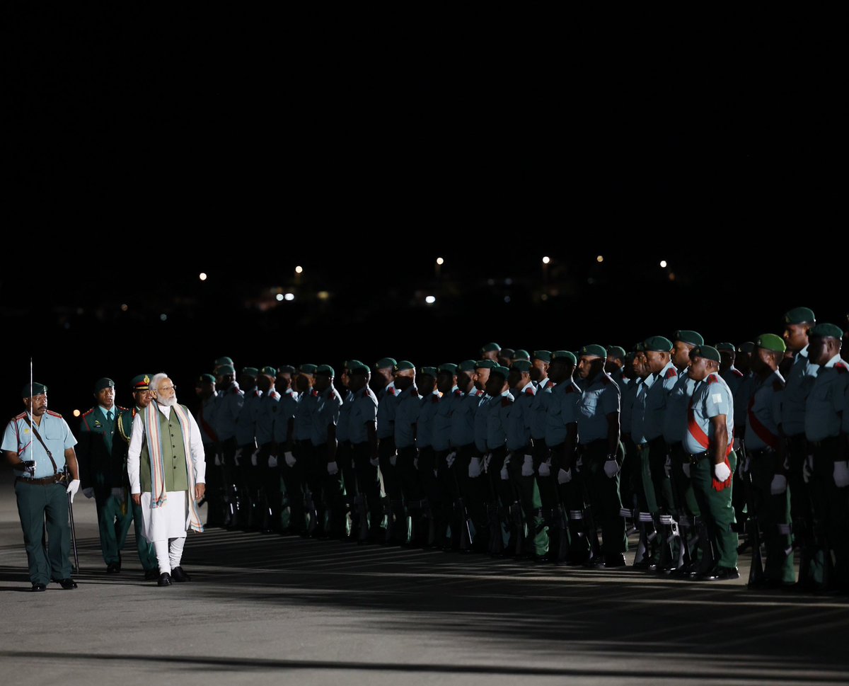 India provided Covid-19 vaccines to Papua New Guinea (PNG) and financial assistance for relief in 2018 earthquake & volcano eruption in 2019.

Papua New Guinea (PNG) doesn't usually give a ceremonial welcome for any leader visiting after sunset. But, exception made for Indian PM.