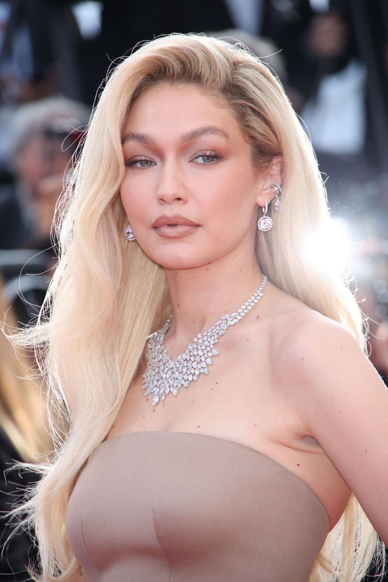 Gigi Hadid wore custom Jean Paul Gaultier for her first appearance at the Cannes Film Festival.