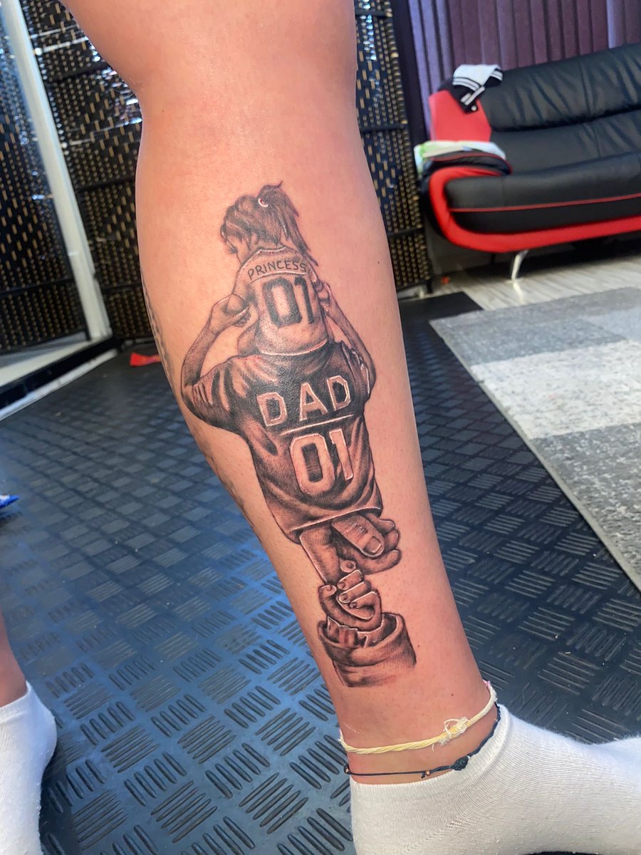 Ebony’s latest tattoo… A Dad and Daughter bond will never be broken ❤️⚽️
